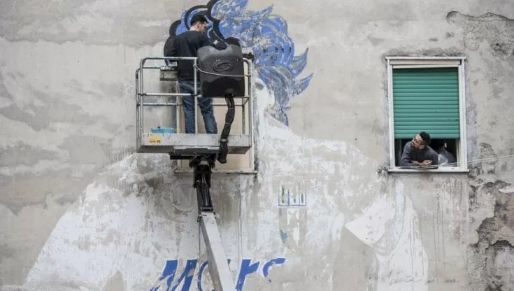 Il restauro del Murales di Maradona a Napoli ai Quartieri Spagnoli